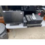 AN ASSORTMENT OF ITEMS TO INCLUDE A DELL MONITOR AND A CANON PRINTER ETC