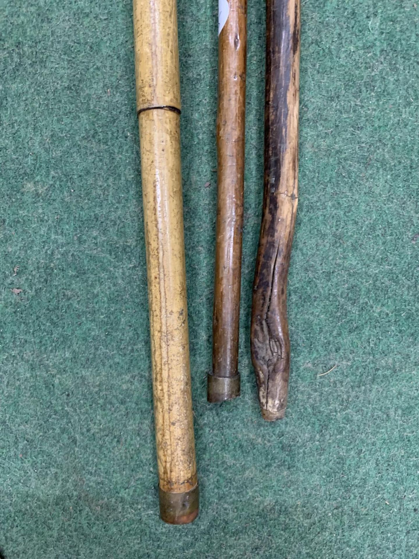 THREE VINTAGE WOODEN WALKING STICKS - Image 3 of 3