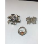 THREE SILVER BROOCHES