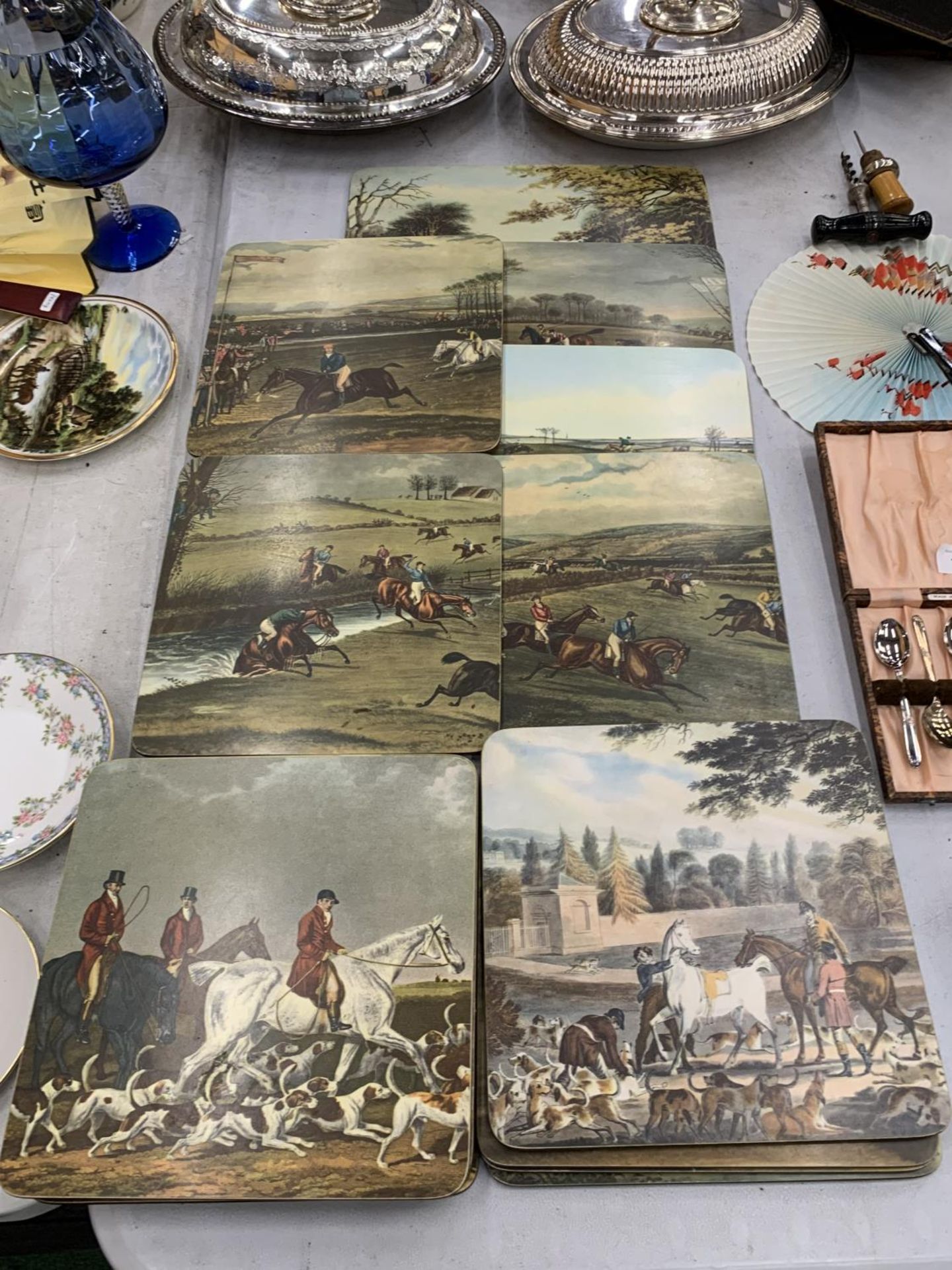 A LARGE QUANTITY OF VINTAGE HUNTING RELATED PLACEMATS