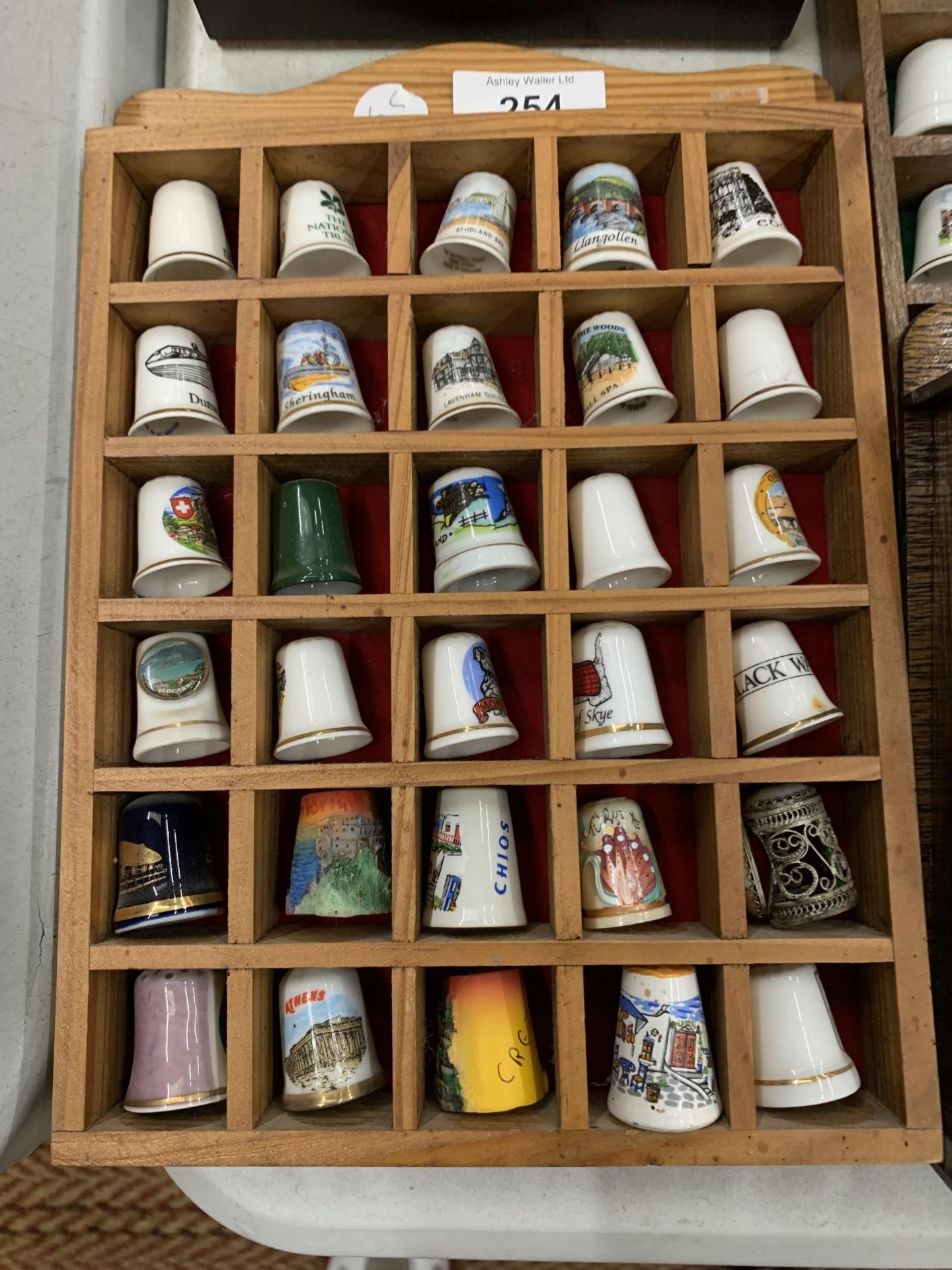 SIX WOODEN DISPLAYS OF CERAMIC THIMBLES - Image 2 of 7