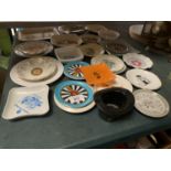 A LARGE QUANTITY OF ADVERTISING PIN TRAYS, ASHTRAYS, ETC TO INCLUDE CARLSBERG, EMBASSY HOTELS,