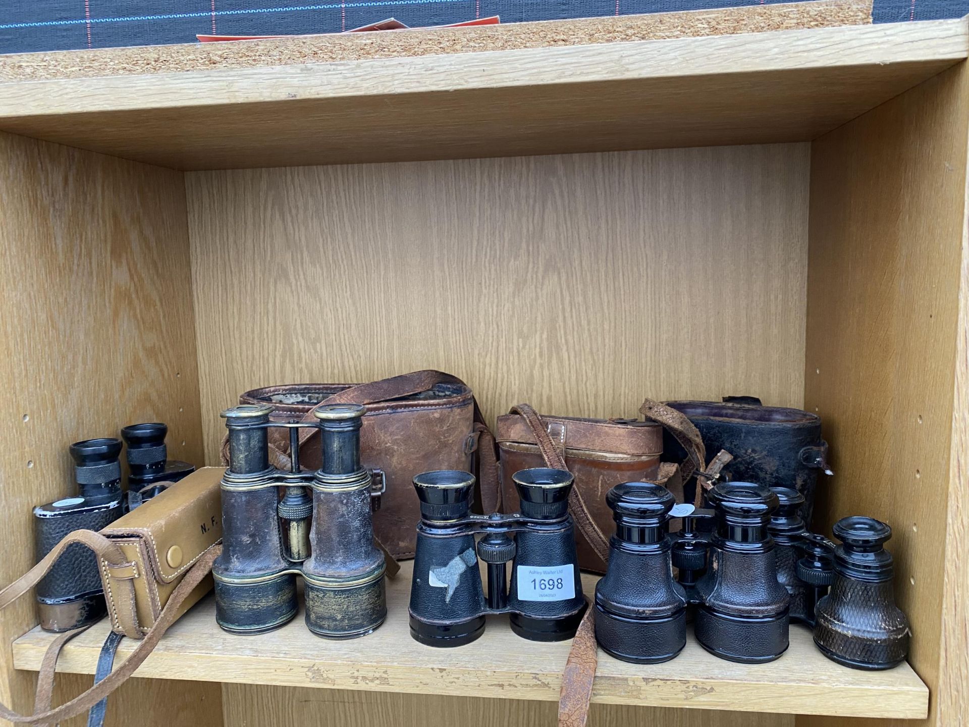 FIVE PAIRS OF VARIOUS BINOCULARS WITH CARRY CASES