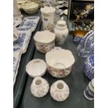 A MIXED LOT OF CERAMICS TO INCLUDE AYNSLEY COTTAGE GARDEN, FIGURES ETC