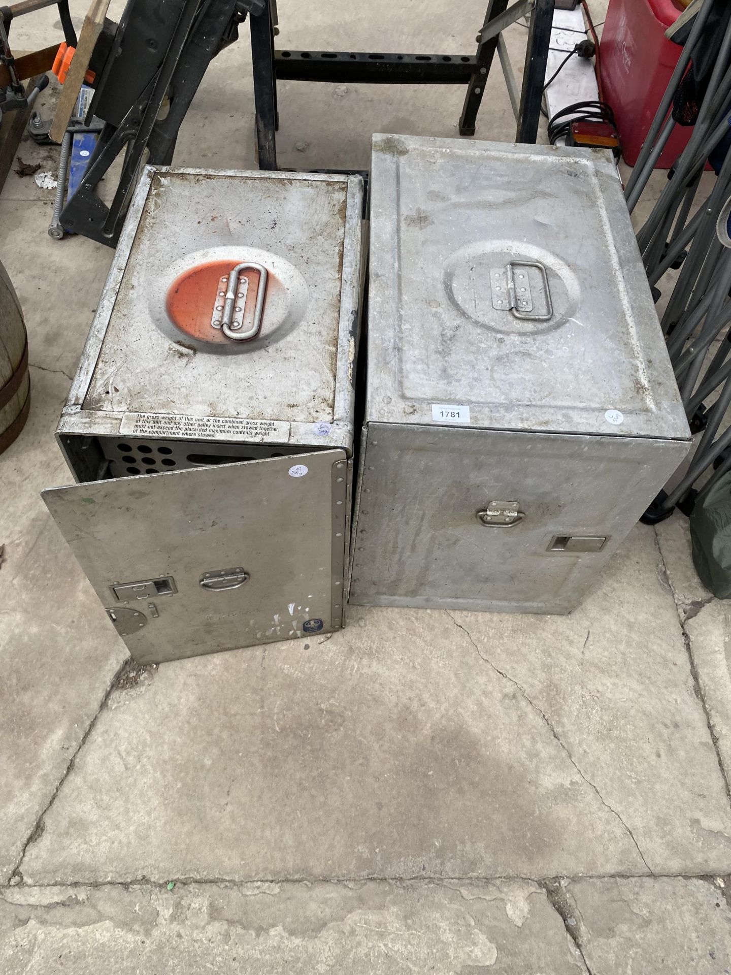 TWO AREOPLANE STORAGE BOXES