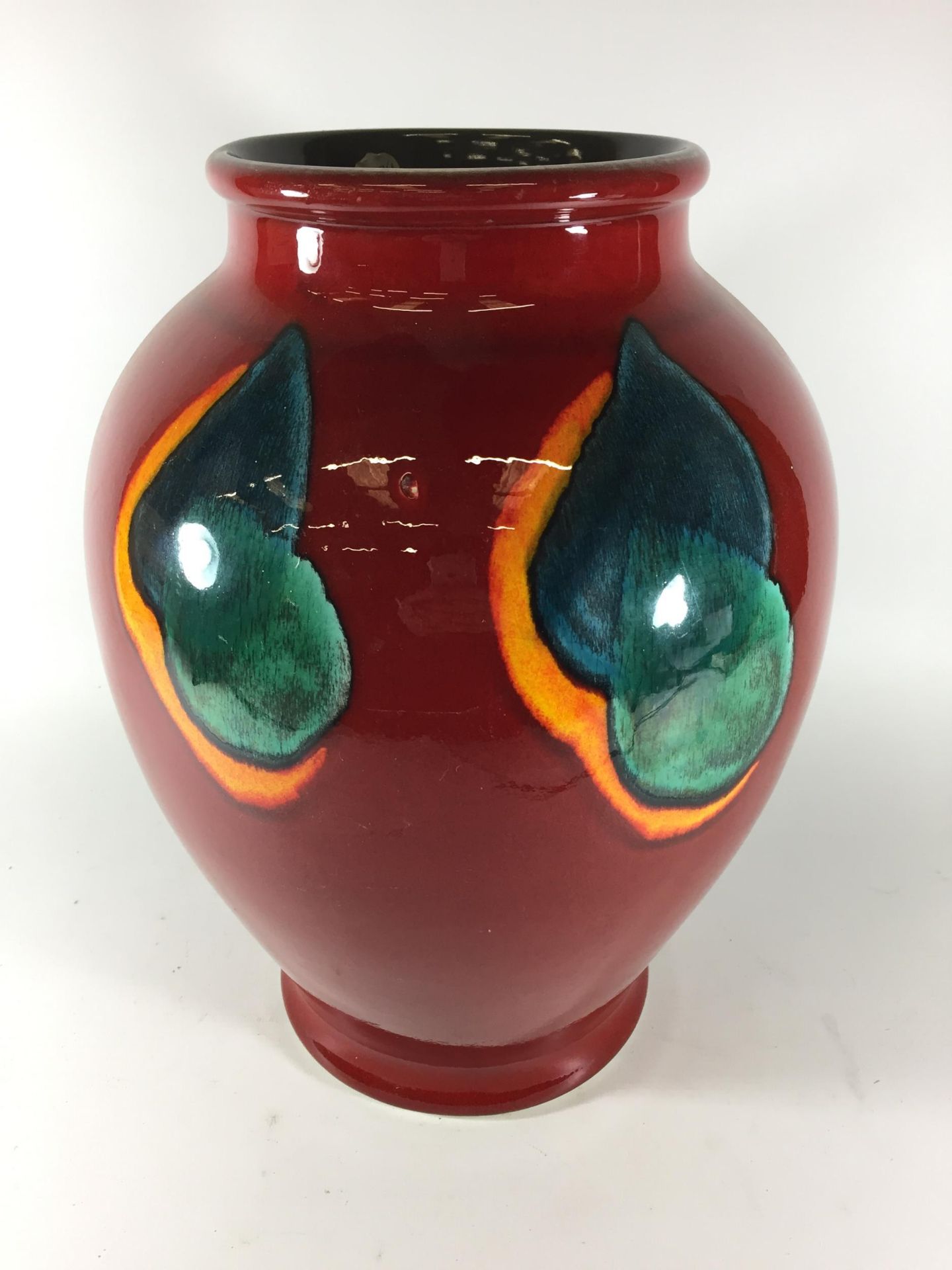 A LARGE POOLE POTTERY DELPHIS OVOID VASE, HEIGHT 37CM