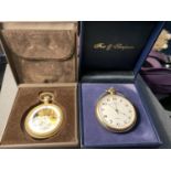 TWO POCKET WATCHES ONE FOX AND SIMPSON AND ONE JEAN PIERRE IN PRESENTATION BOXES SEEN WORKING BUT NO