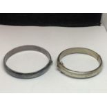 TWO SILVER BANGLES TO INCLUDE A SIAM EXAMPLE