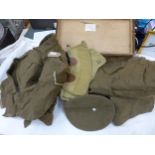 A BRITISH ARMY CORPORALS BATTLEDRESS, DATED 1946 AND A SUITCASE