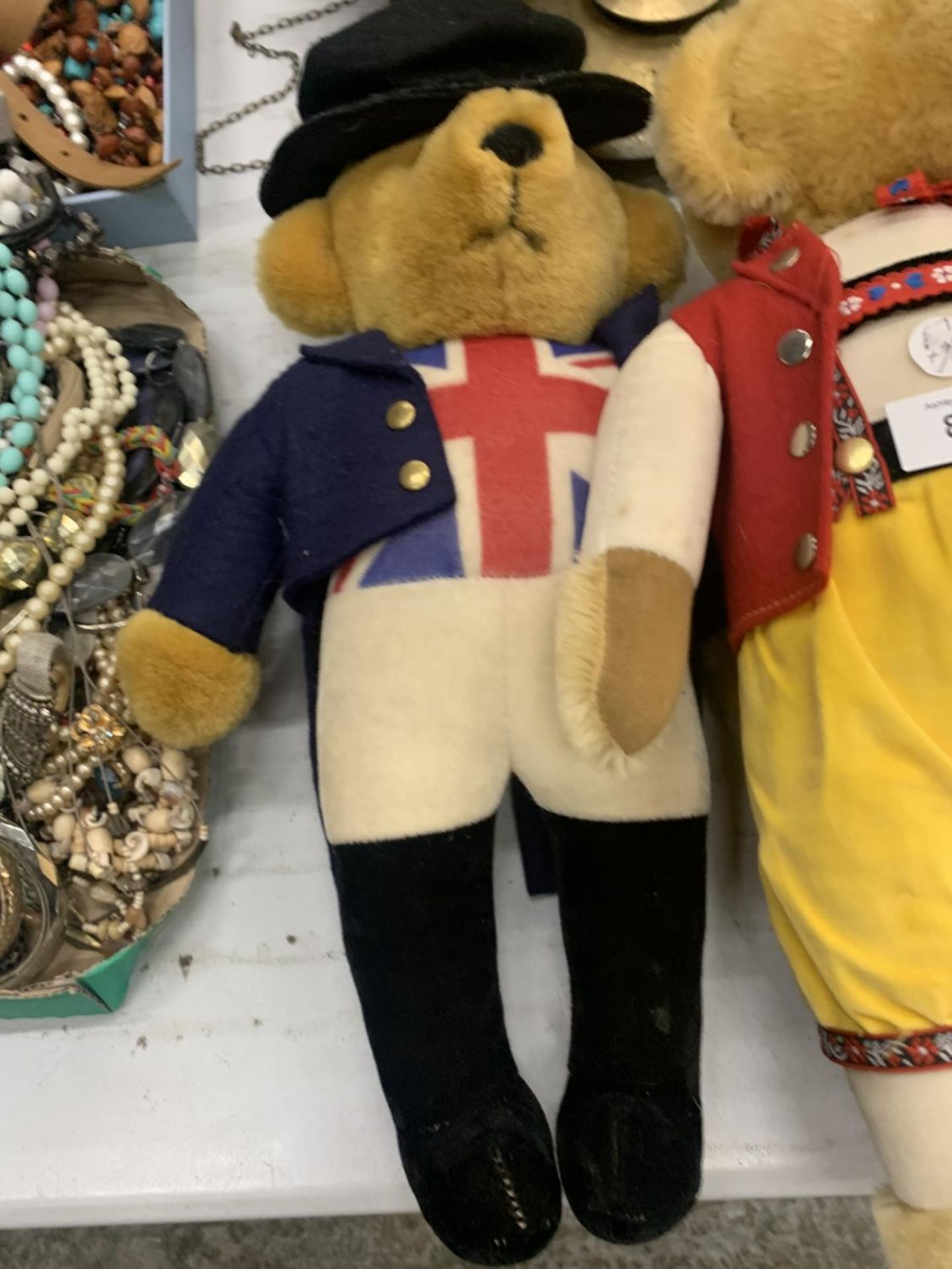 THREE VINTAGE MERRYTHOUGHT TEDDY BEARS, TWO IN ROYAL REGALIA, ALL WITH THE MERRYTHOUGHT LABEL - Image 2 of 4