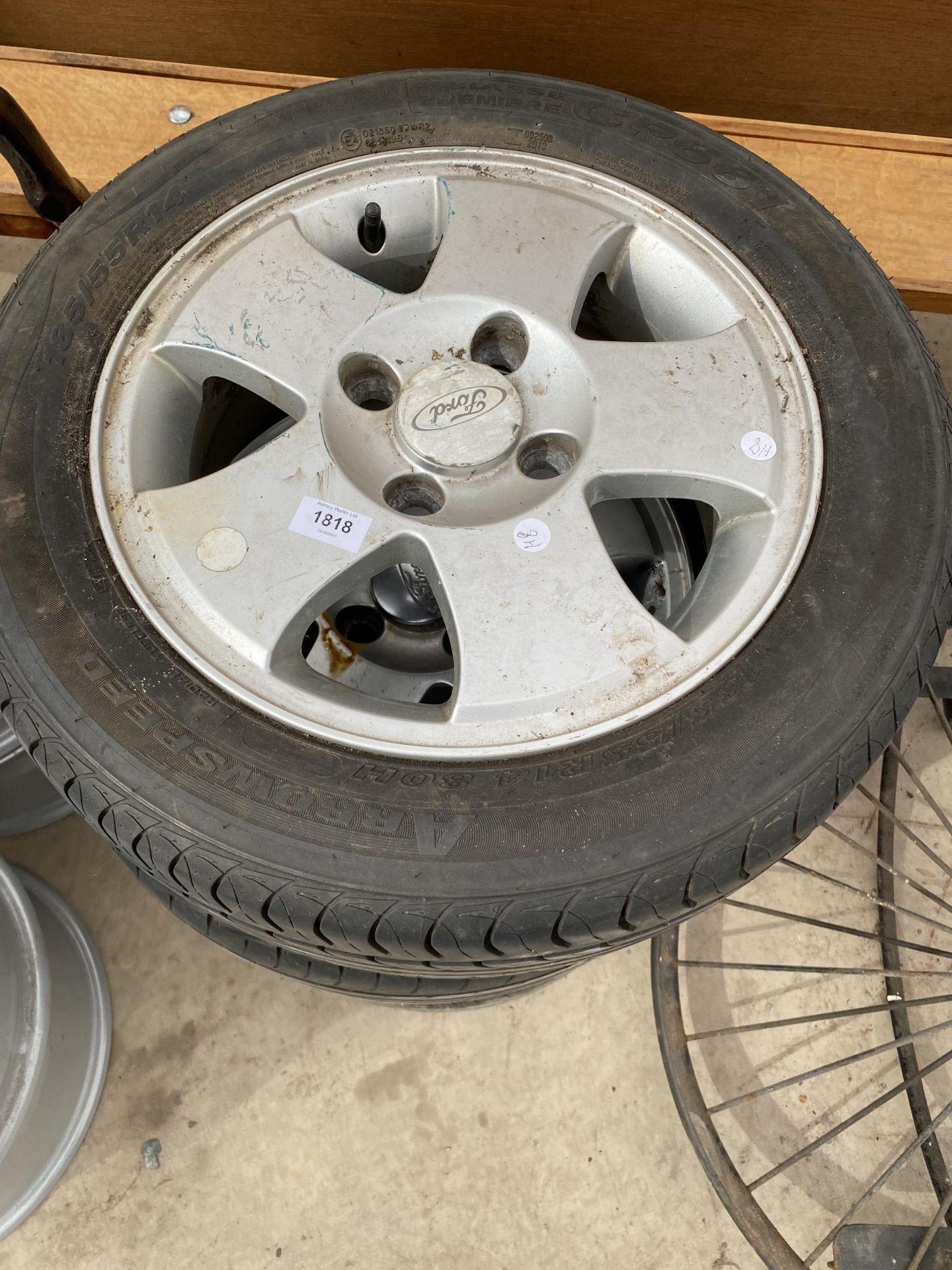 A SET OF FOUYR 'FORD RIMS WITH 185/55R14 TYRES - Image 2 of 2