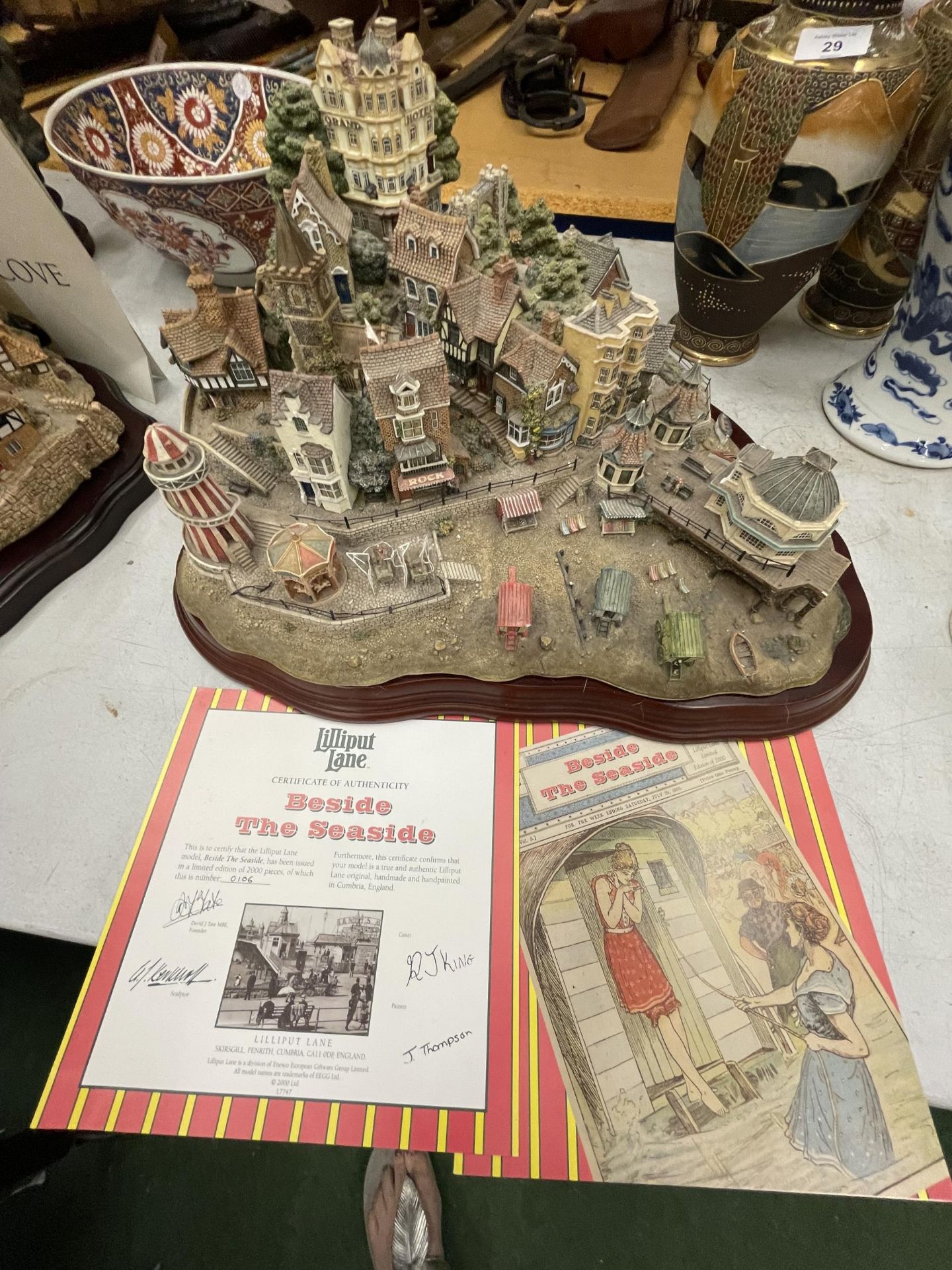 A LARGE LILLIPUT LANE 'BESIDE THE SEASIDE' TABLEAU WITH CERTIFICATE AND BOX