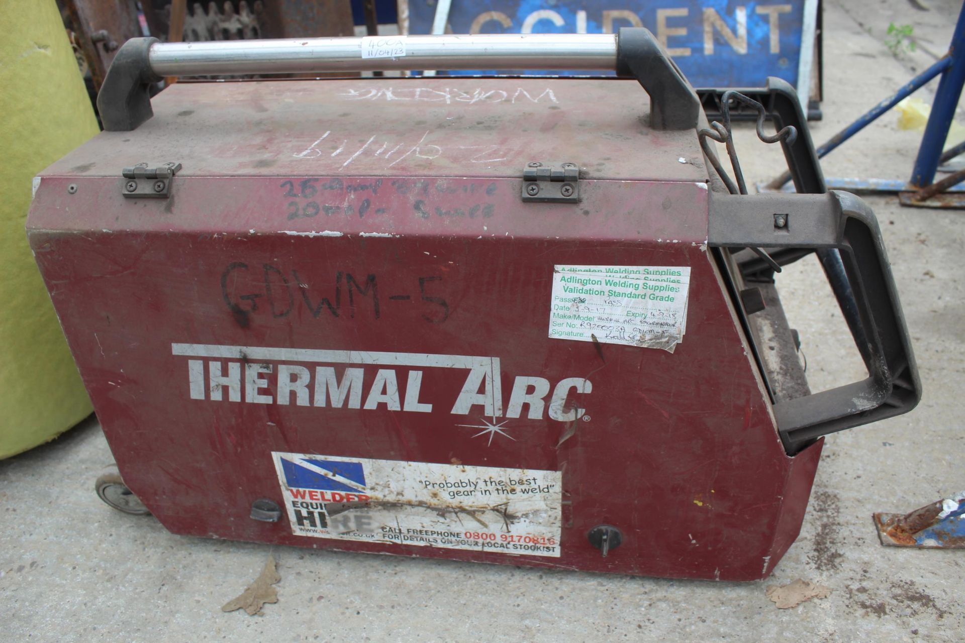 A THERMAL ARC WELDER BELIEVED IN WORKING ORDER BUT NO WARRANTY NO VAT