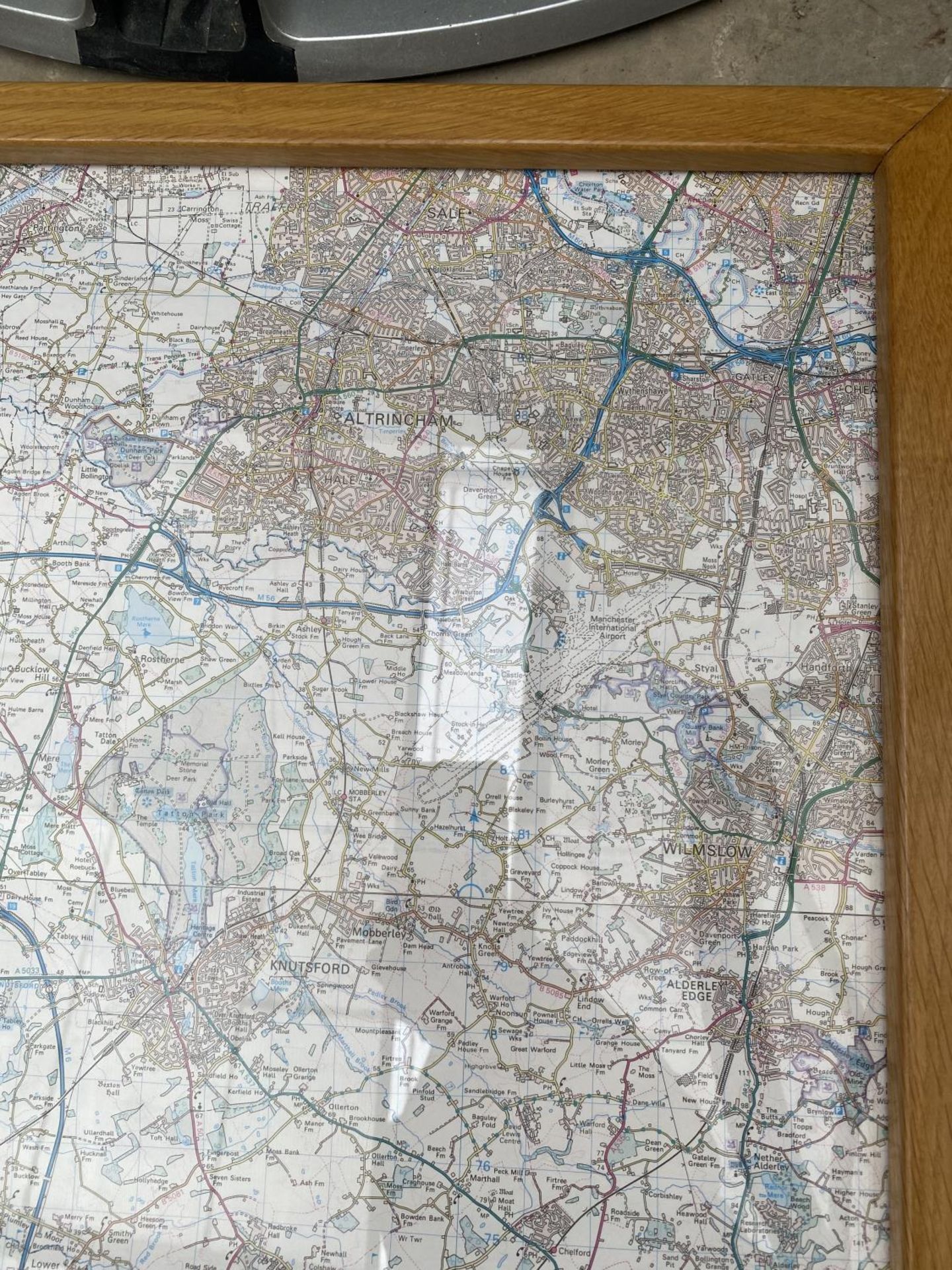 A LARGE FRAMED ORDNANCE SURVEY MAP OF CHESHIRE, 51" SQUARE - Image 3 of 3