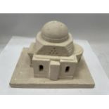 A HAND CARVED MODEL OF A MOSQUE NEAR QASR-EL-NIL, C.1944 BY GERMAN POW FOR SQMS HAROLD CLEMENT