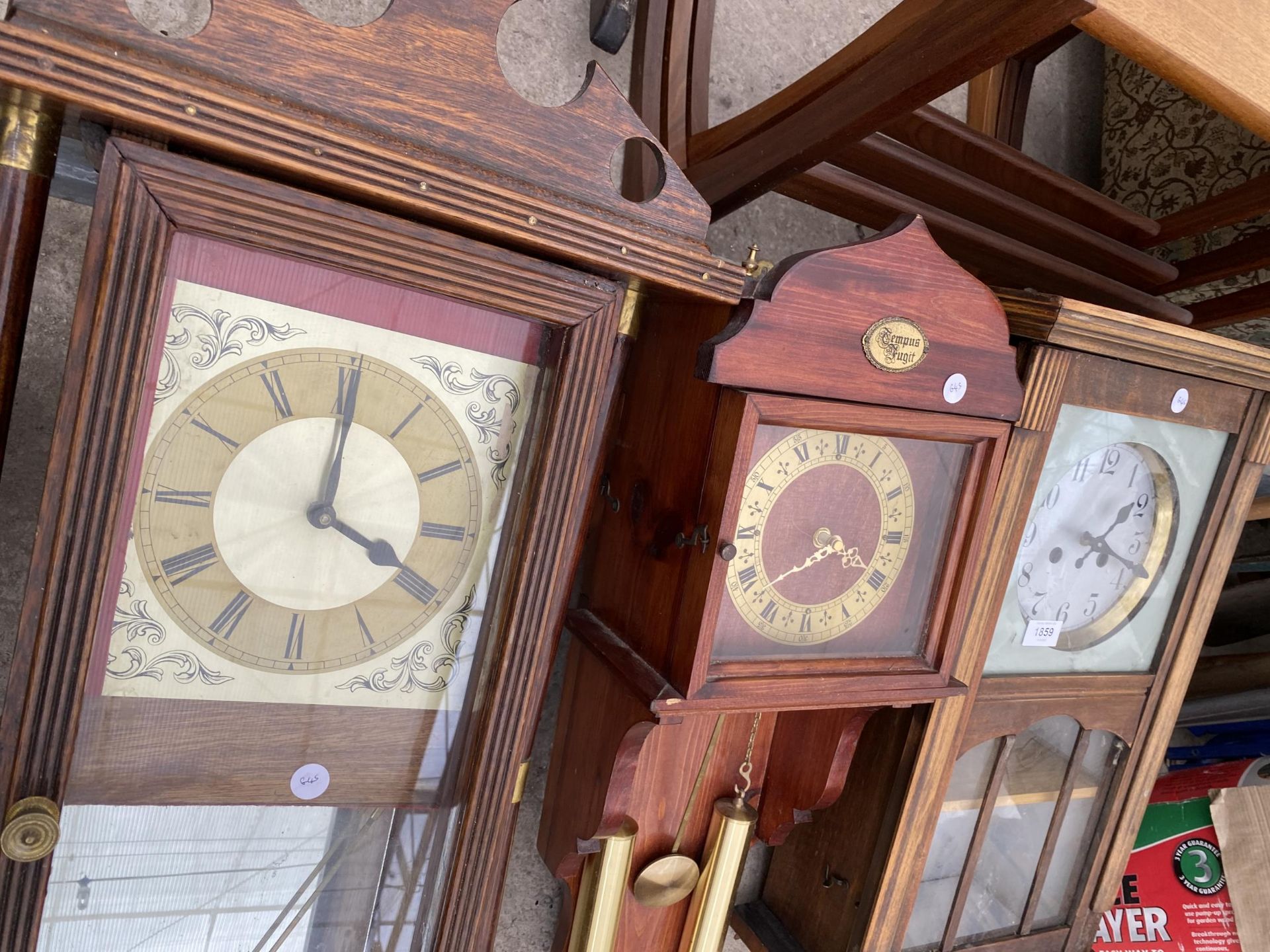 THREE VARIOUS VINTAGE WALL CLOCKS - Image 2 of 2