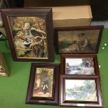 A GROUP OF FIVE FRAMED PRINTS- TREE MAN ETC