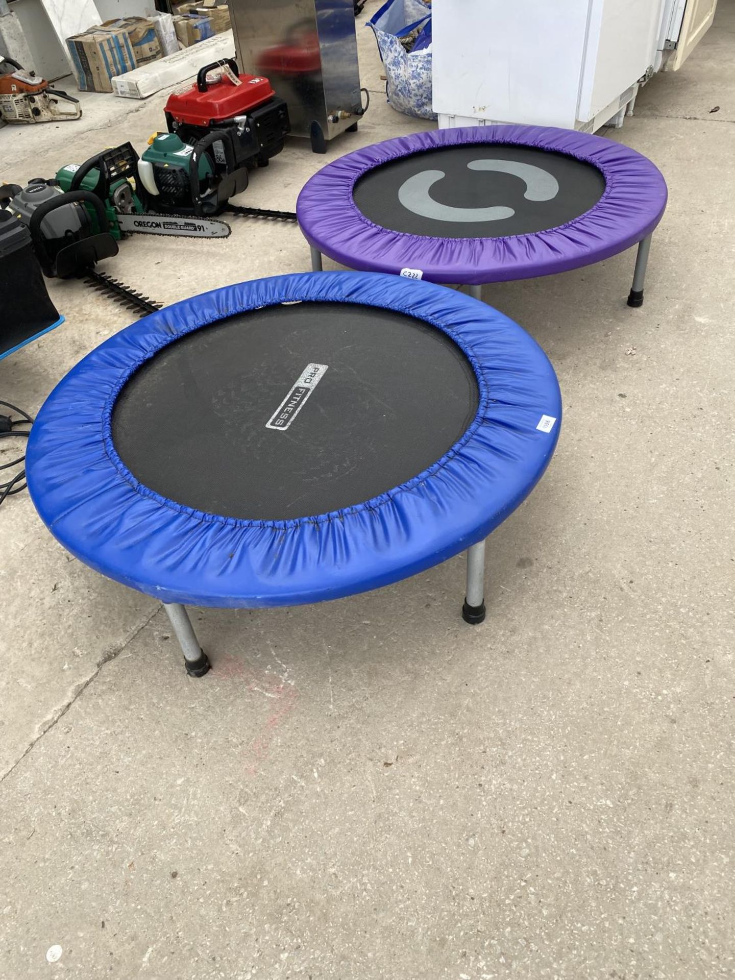 TWO EXERCISE TRAMPOLINES TO INCLUDE A PRO FITNESS