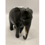 THREE GRADUATING EBONY ELEPHANTS - 1 A/F TO LEG