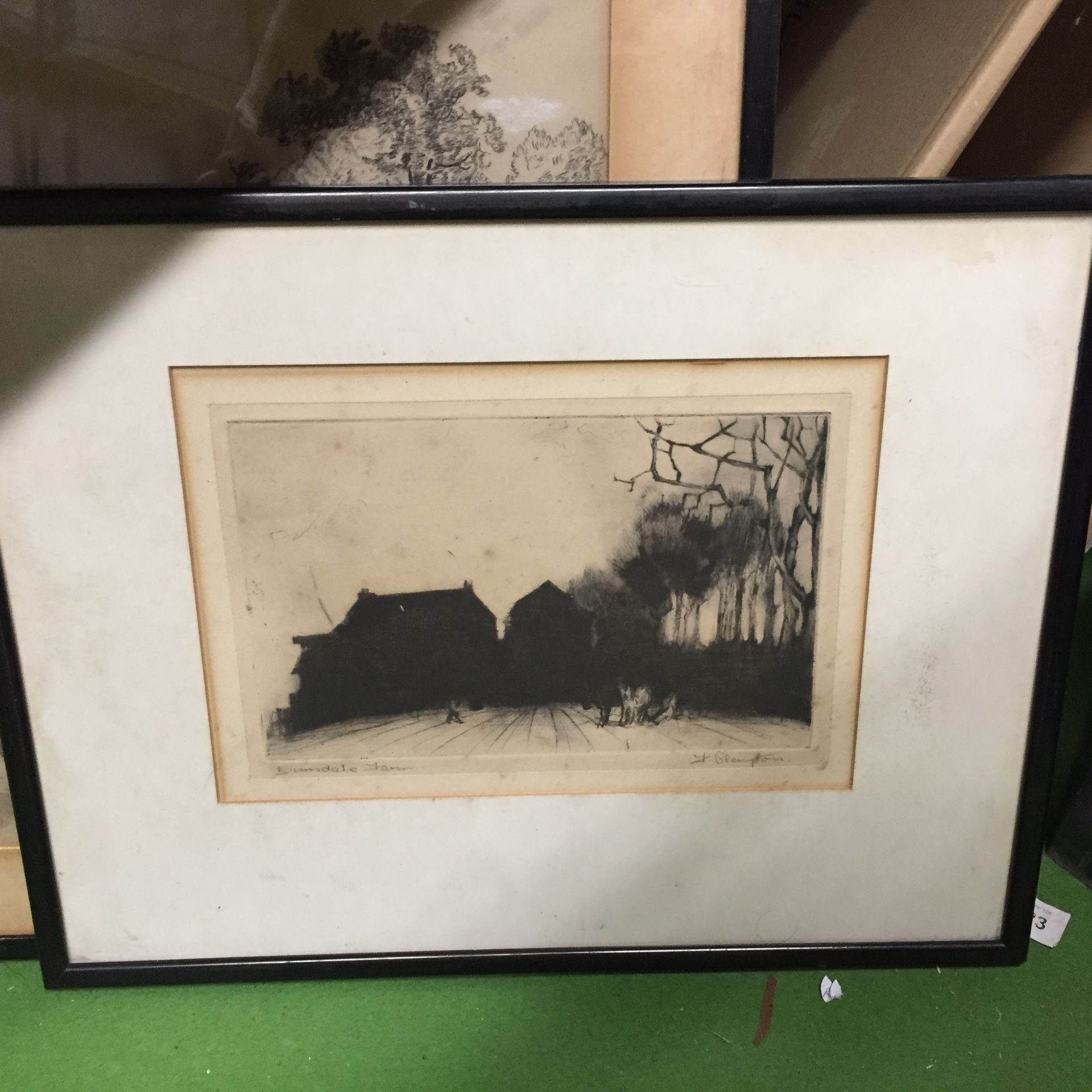 A GROUP OF VINTAGE FRAMED PRINTS TO INCLUDE A MAP OF THE MEDITERRANEAN SEA, RACCOON, PENCIL SIGNED - Image 5 of 9