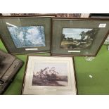 FOUR FRAMED PRINTS, TWO BY JOHN CONSTABLE, DANIEL SHERRIN AND JOSEPH FARQUHARSON