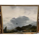 A LARGE FRAMED OIL ON CANVAS 'THE RAVENDALE OF GLWYDR FAWR, SIGNED JOSEPH IORWERTH, 1972/1973