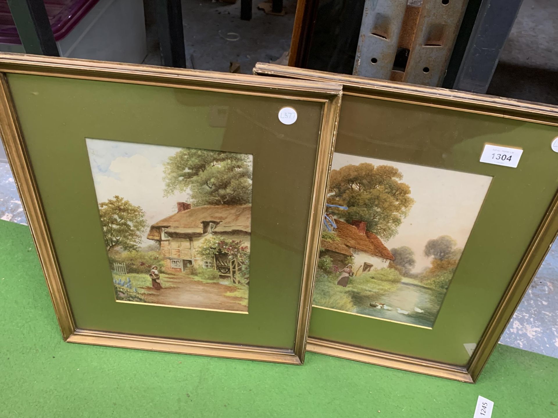 THREE FRAMED RURAL WATERCOLOURS, ONE TITLED 'IN SHAKESPEARE'S COUNTRY - SHOTTERY AND SIGNED R W A - Image 3 of 3