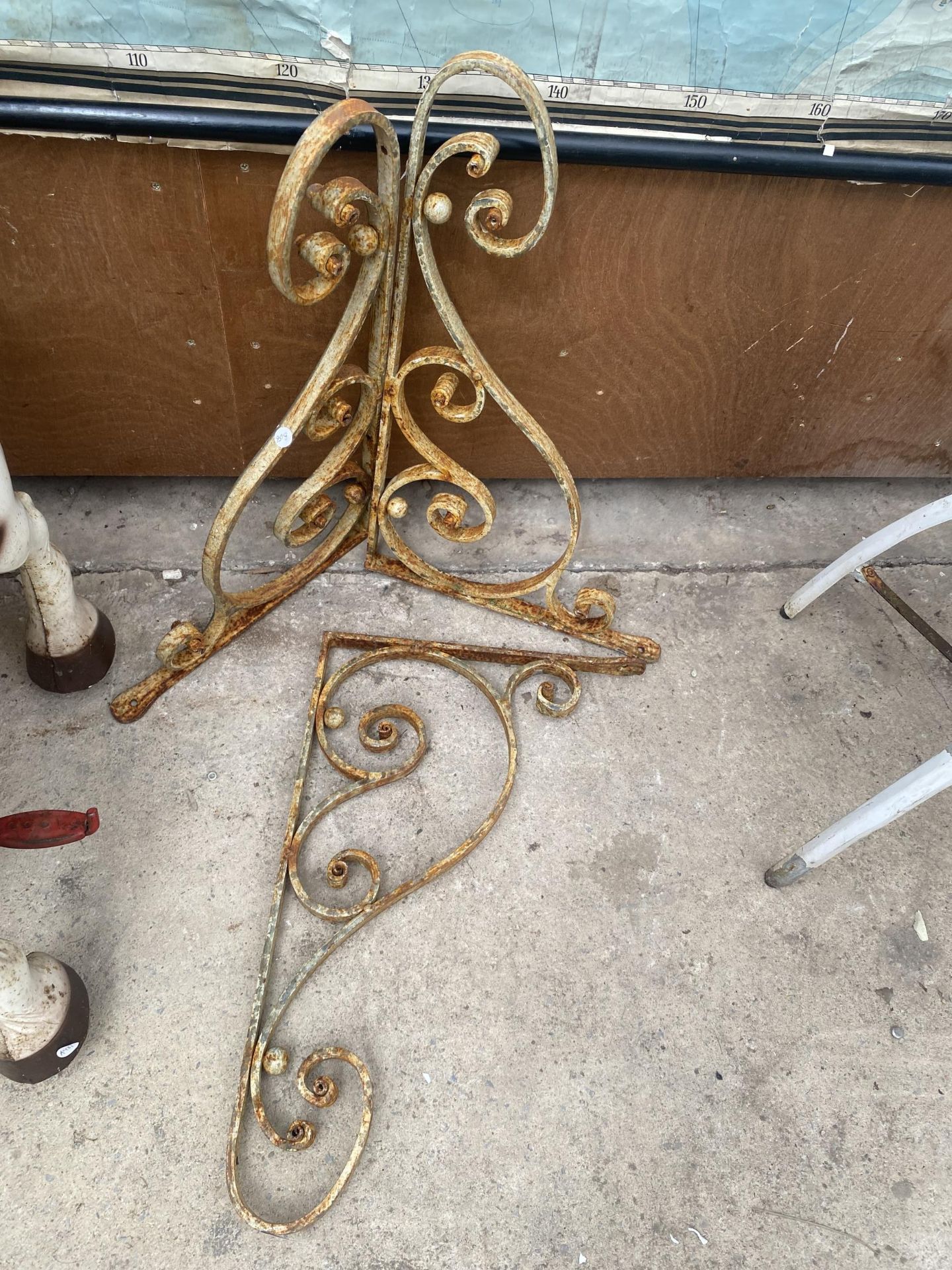 THREE VICTORIAN CAST IRON BRACKETS - Image 2 of 2