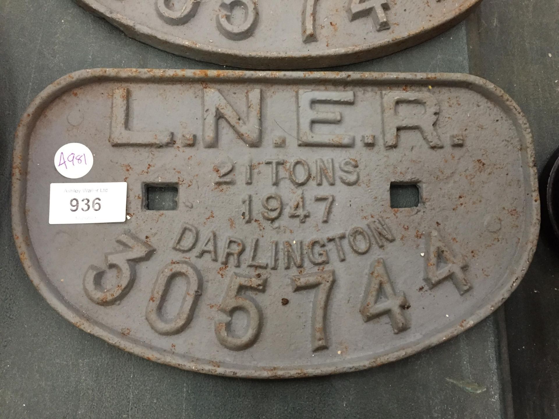 TWO CAST METAL L.N.E.R RAILWAY SIGNS - Image 3 of 5