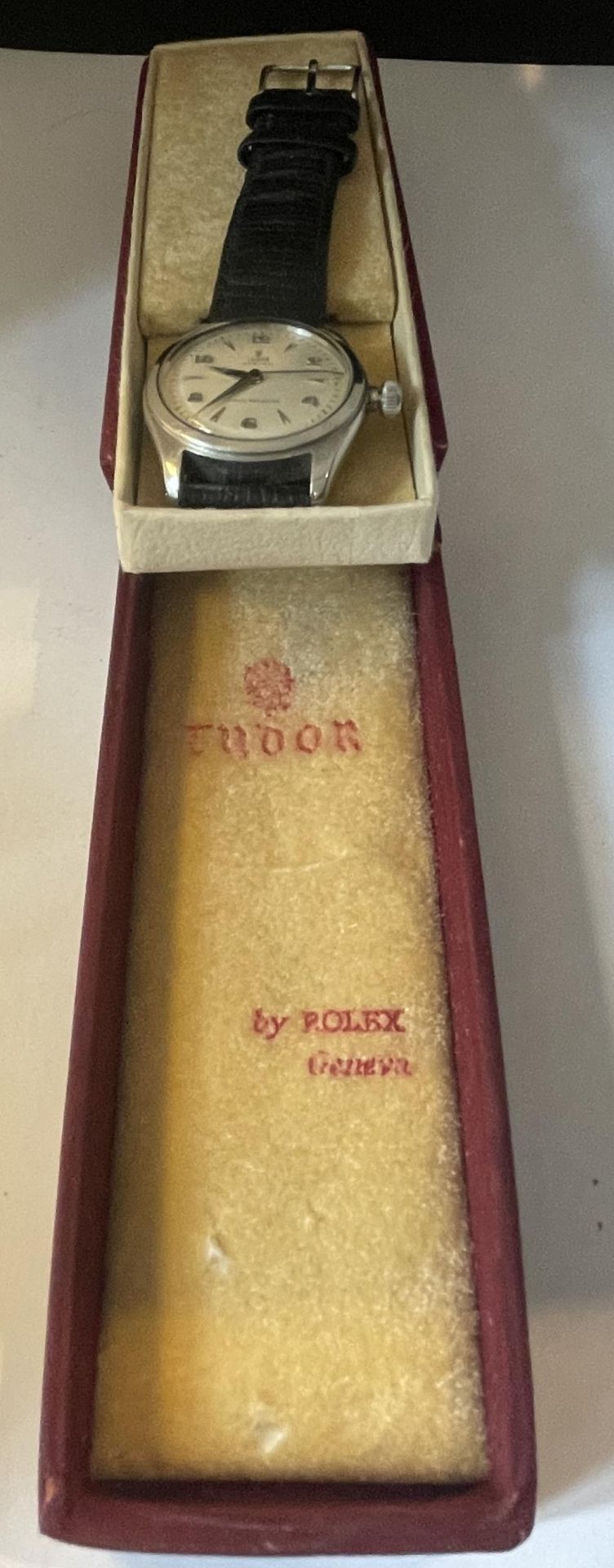 A GENTS TUDOR ROLEX OYSTER WRIST WATCH IN ORIGINAL BOX SEEN WORKING BUT NO WARRANTY - Image 2 of 5