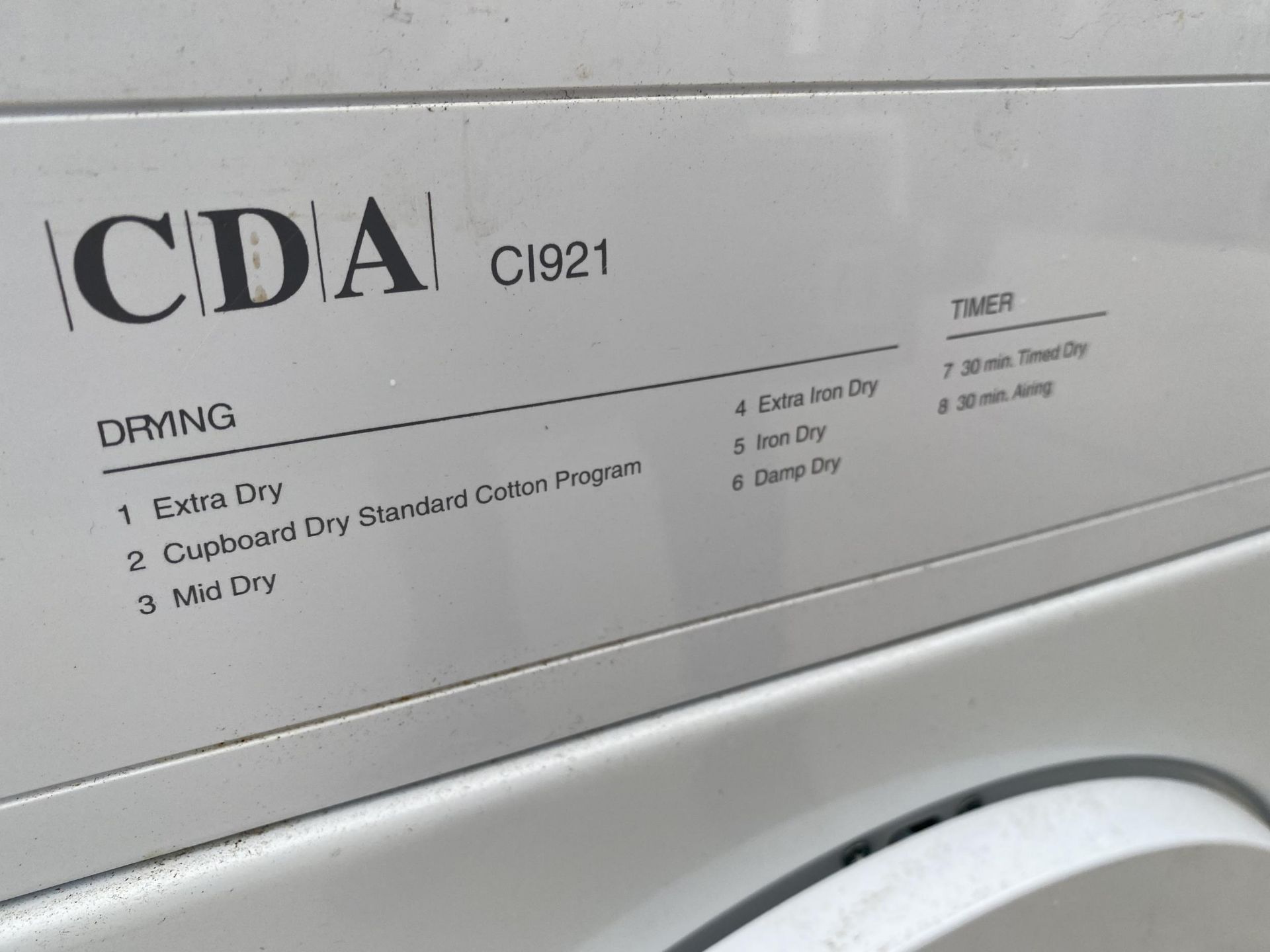 A WHITE CDA TUMBLE DRYER - Image 3 of 3