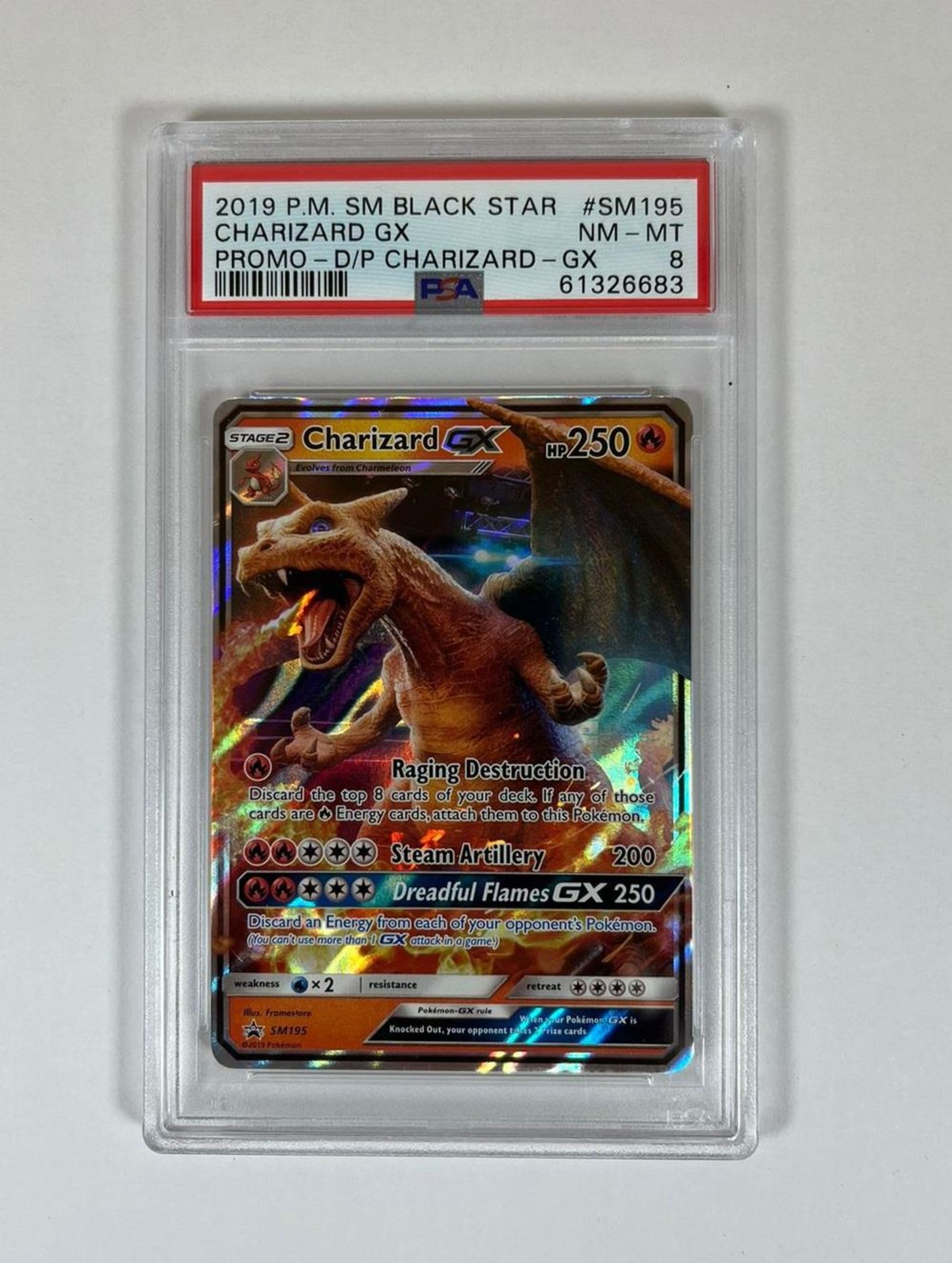 A GRADED POKEMON CARD - 2019 CHARIZARD GX DETECTIVE PIKACHU PROMO - PSA GRADE 8