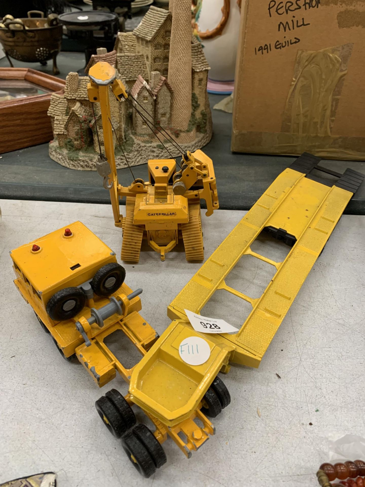 TWO DIECAST CONSTUCTION MODELS - CATERPILLAR AND LORRY AND LOADER