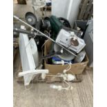 AN ASSORTMENT OF HOUSEHOLD CLEARANCE ITEMS TO INCLUDE LAMPS AND HOOVERS ETC