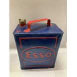 A VINTAGE ESSO PETROL CAN WITH BRASS TOP