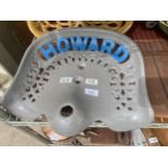 A VINTAGE PAINTED 'HOWARD' IMPLEMENT SEAT
