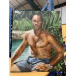 A SIGNED PAINTING SIGNED BY NIGEL BENN