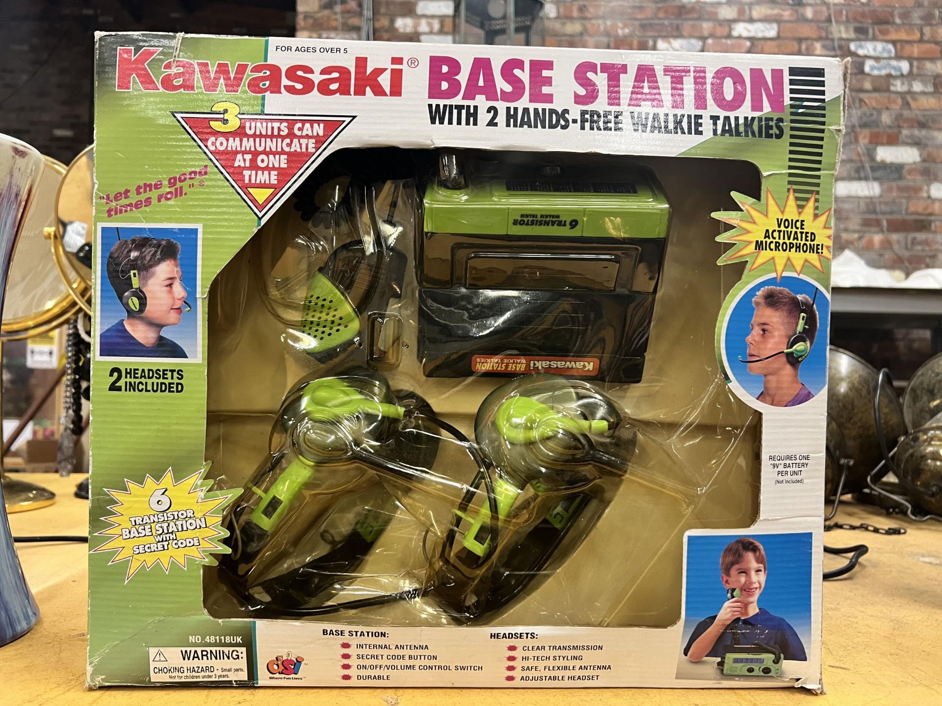 A BOXED KAWASAKI BASE STATION WALKIE TALKIE SET