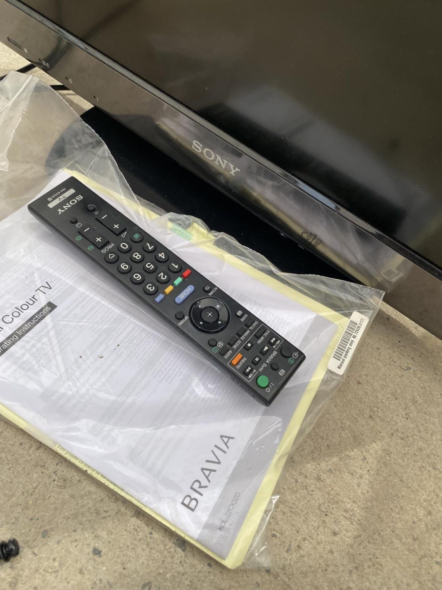 A SONY 22" TELEVISION WITH REMOTE CONTROL - Image 2 of 2