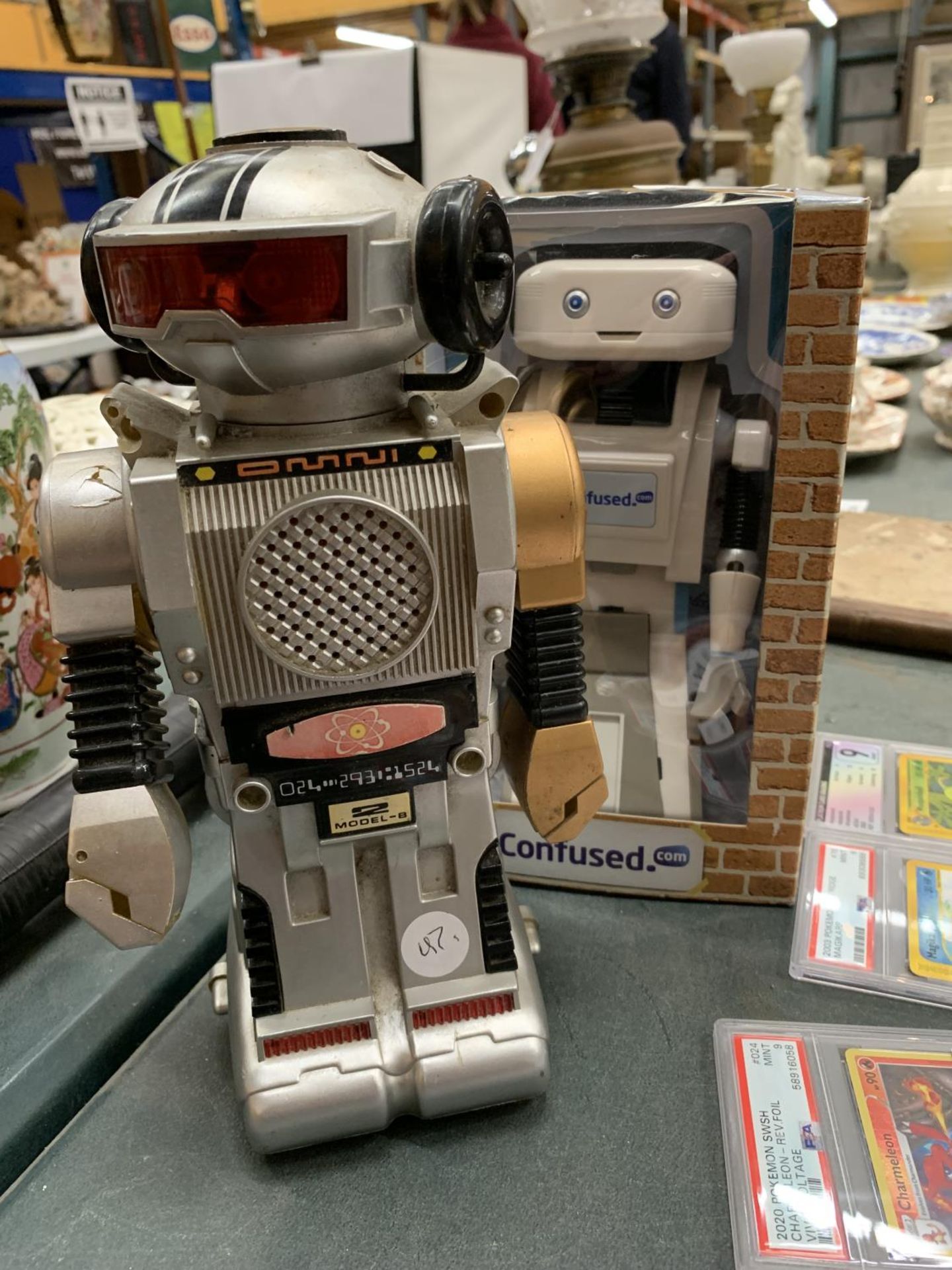 TWO TOY ROBOTS TO INCLUDE BOXED CONFUSED.COM EXAMPLE