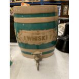 A VINTAGE CERAMIC WHISKEY BARREL DECANTER