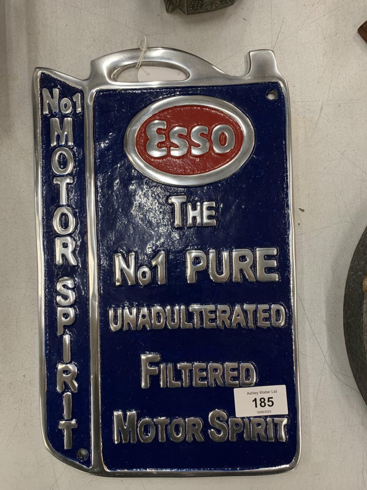 A CHROME ESSO MOTOR SPIRIT SIGN