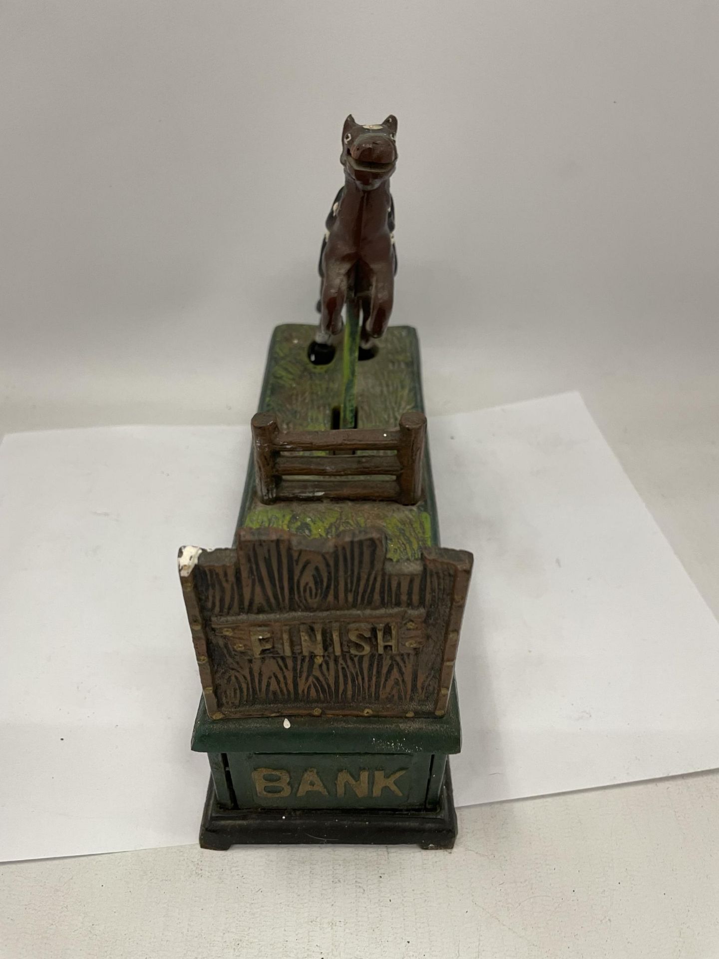 A CAST METAL SHOW JUMPER MONEY BOX - Image 2 of 3