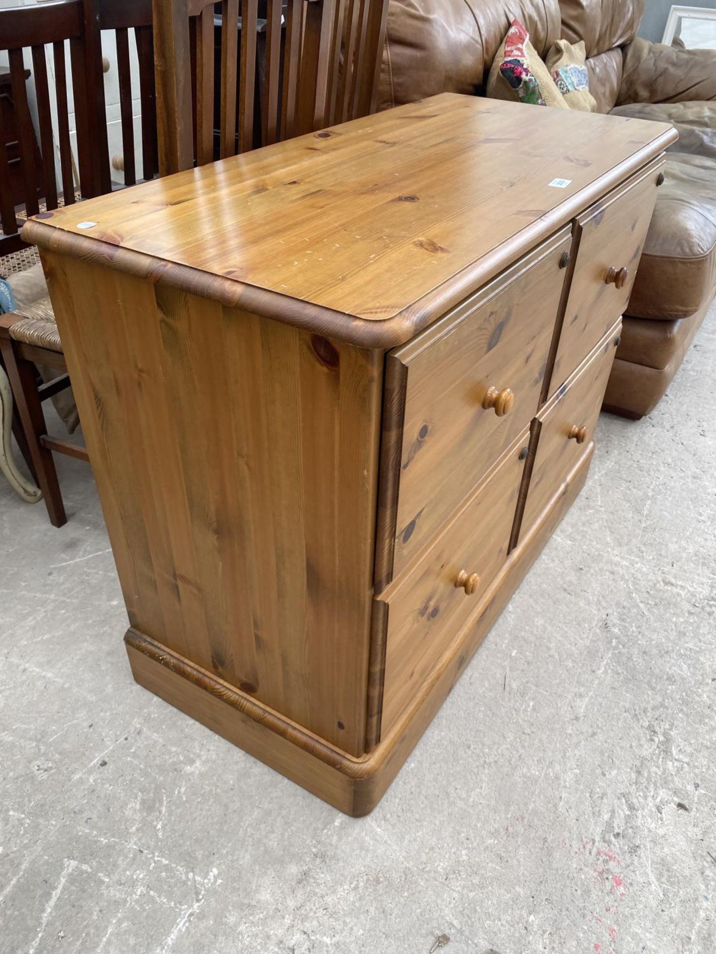 A MODERN PINE FOUR DRAWER FILING CABINET, 38" WIDE - Image 2 of 2