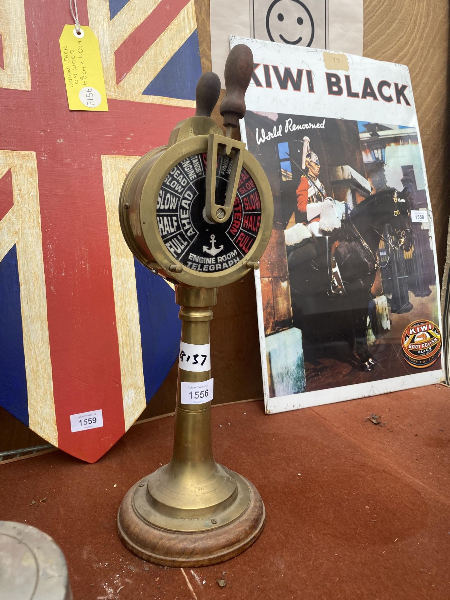 A VINTAGE BRASS 'ENGINE ROOM TELEGRAPH'