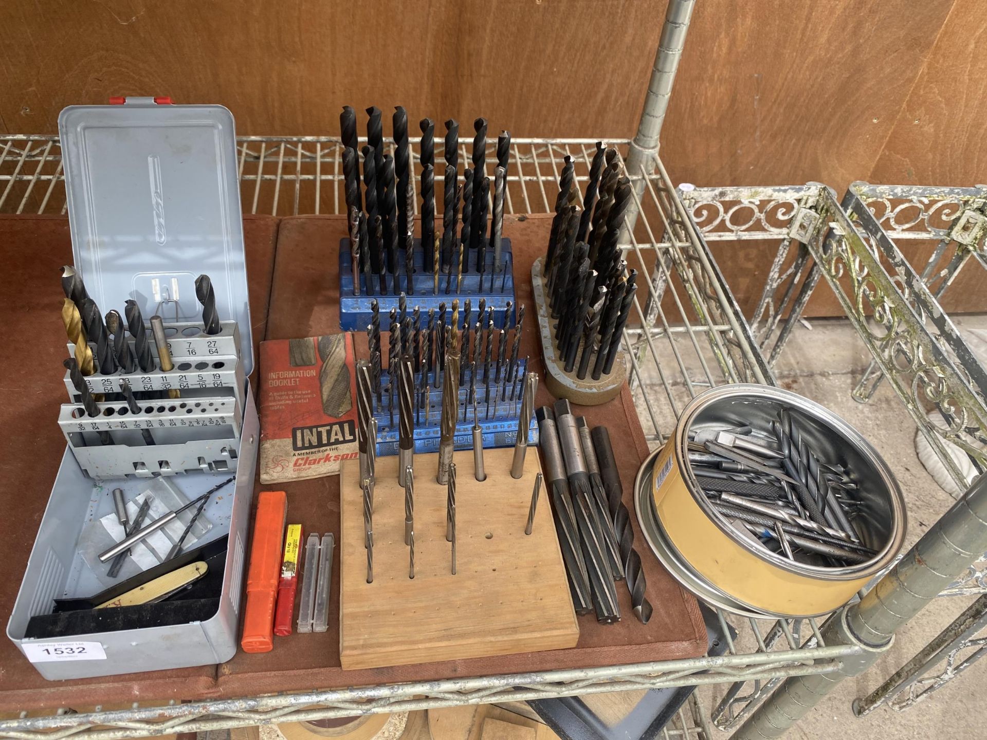 AN ASSORTMENT OF ENGINEERS DRILL BITS AND REEMER BITS ETC