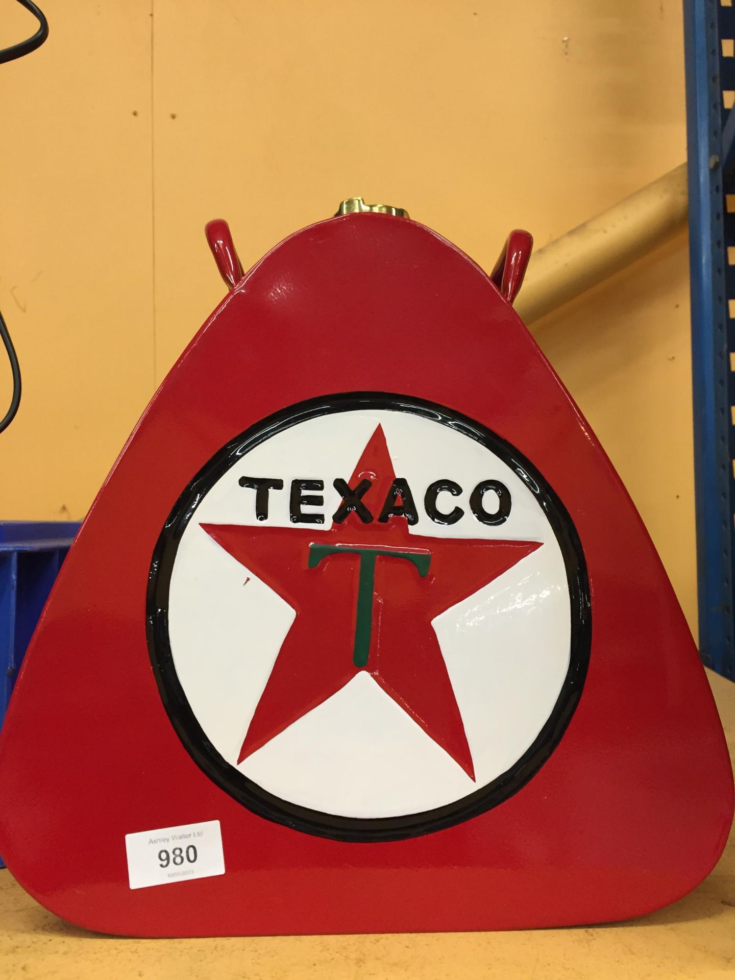 A RED METALTEXACO PETROL CAN