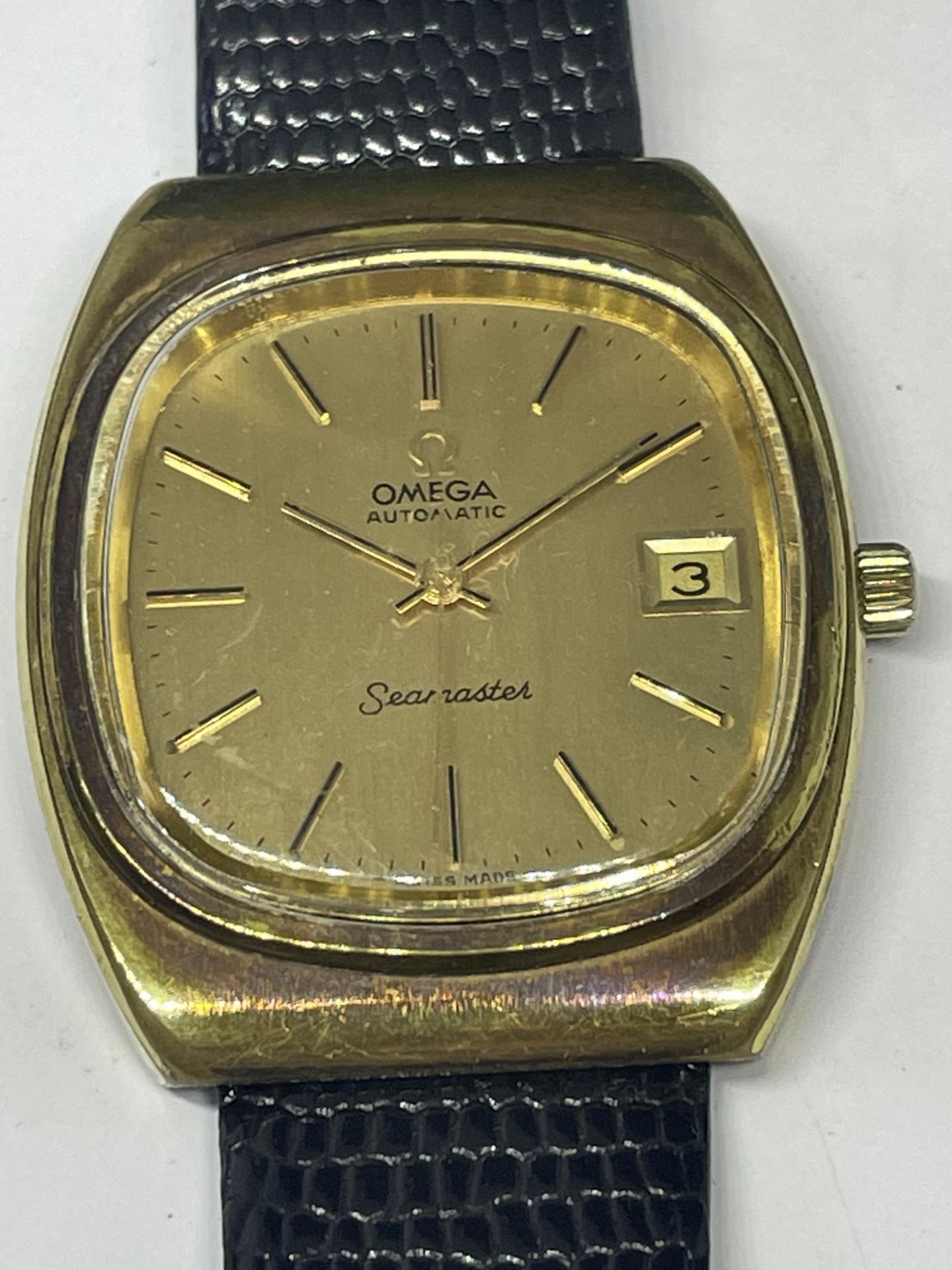 AN OMEGA SEAMASTER AUTOMATIC WRISTWATCH