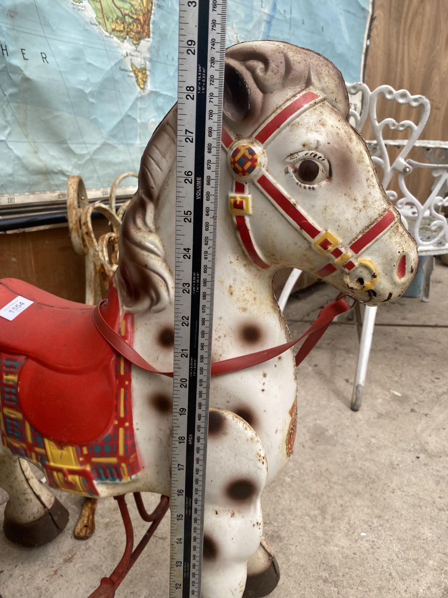 A VINTAGE TIN RIDE ALONG CHILDS HORSE - Image 3 of 3