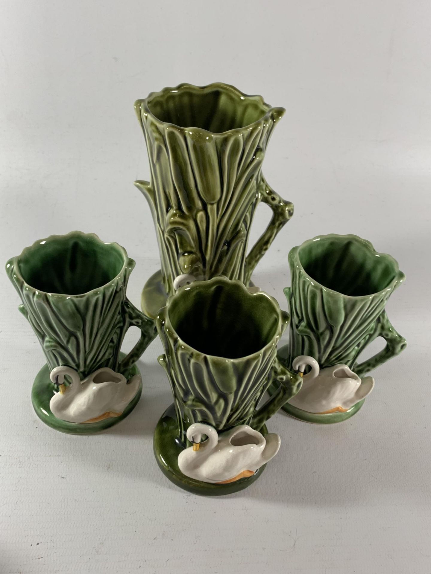 FOUR SYLVAC POTTERY SWAN SPILL VASES - Image 2 of 4